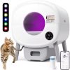 Stainless Steel Litter Box With Litter Mat And Litter Spade Lid High Side Suitable For Large Cats Closed Litter Tray With Spoon