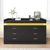 Dresser with 10 Drawers TV Stand Entertainment Center for Bedroom Entryway,Metal Frame