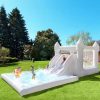 Kids Party Large 19ft Inflatable White Bounce House With Double Slide And Big Ball PIt Customization Oxford Bouncy Castle