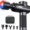 Deep Tissue Mini Massage Gun Muscle Percussion Massager for Athletes 4 Massages Head and 6 Speeds Grey