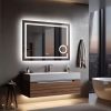 19 Inch Large Round Vanity Mirror with Lights LED Makeup Mirror Touch Control 3 Colors Lighting Dimmable for Bedroom Tabletop