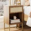 3 Drawer Chest of Drawers, 20 inch MDF Round Storage Cabinet, Retro Whitewash Finish Nightstand, Wood Bedside Table with Drawer