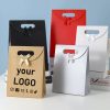 50pcs Paper Bag Tote Bag Wedding Party Gift Packaging Bag Bow Store Gift Packaging Bag Custom Printing Logo