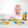 3D Stereoscopic Montessori Wooden Puzzle Cartoon Dinosaur Animal Shape Color Cognitive Educational Game Toy Kids Birthday Gift