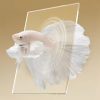 Ultra Clear Round Fish Bowl Removable Silicone Cover Desktop Fish Tank 360-Degree View Decorative Desktop Small Aquarium