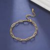 Stainless Steel Bracelet for Women Paperclip Chain Minimalist Jewelry Gift for Friend Fashion Simple Accessories