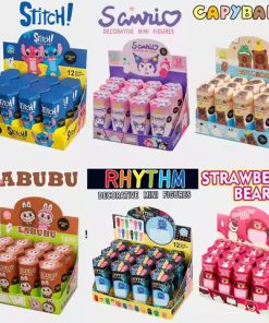 12pcs Set Blind Box Hippers Angel Stitch Capybara Sticker Car Desktop Decoration Mini Figure Mystery Box Wholesale