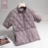 MAGCOMSEN Puffer Jackets Women's Lightweight Quilted Padded 3 Pockets Zip-up Stand-collar Winter Alternative Down Coats