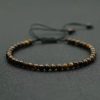 Fashion 4mm Natural Stone Bracelet Men Women Handmade Braided Adjustable Braclet Small Tiger Eyes Howlite Agates Beads Braslet