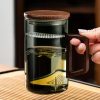 1pc Glass Coffee Mug Japanese Style Walnut Cup SleeveTransparent Kawaii Cup Coffeeware Beautiful Tea Mugs Beer Mug Cute Mug