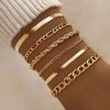 6pcs Punk Style Simple Cold Tone Chain Fashion Bracelet Set Suitable For Women's Daily Wear