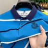 AIOPSON 2025 Men's Breathable Striped Contrast Panel Polo Shirt - Lightweight Summer Casual Knit Top with Mesh Inserts