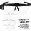 10X Clip Magnifying Glass with Lamp Pattern Embroidery Manicure Eyelash Special Lamp Special Beauty Salon Black and White Silver
