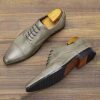 Men's Formal Leather Shoes British Style Oxford Loafers Round Toe Breathable Non-Slip Business Dress Wedding Office Casual Shos