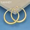Wholesale 925 Sterling Silver 18K Gold 35MM Fine Hoop Earrings For Women Fashion Charm Gifts Jewelry Accessories