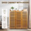 5-Tier Display Cabinet, Glass Display Case with 2 Doors and Adjustable Shelves, Wall-Mounted, White