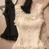 Polka Dot Lace Camisole Female Summer Trend Sexy V-neck Breast Wrap Top Tee Women Clothes Sweet Fashionable Skinny Thin Top Tee