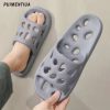 New Unisex Flat Slippers Women Summer EVA Casual Beach Slides Shoes Fashion Stripe Outdoor Sandals Couple Home Bathroom Slippers