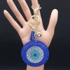 Turkish Eye Keychain Crystal Female Key Ring for Women Gold Color Blue Turkey Eye Bag Charm Key Chain Jewelry llaveros ojo turco