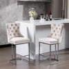 Bar Stools Set of 2, Counter Height Adjustable Bar Stools with Back Stool PU Leather Swivel Bar Stool Dining Chairs