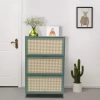 Shoe Bench with Cushion, Storage Bench with Padded Seat, Entryway Bench with 9 Compartments for Bedroom, Shoe Cabinet