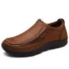 Mens Leather Shoes Slip on Soft Loafers Non Slip Breathable Driving Flats Spring Walking Office Work Shoes Mocassin Homme