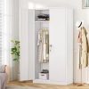 71" H Metal Tall Armoire Wardrobe Closet with Drawer,Household Steel Wardrobe Storage Cabinet with Drawers