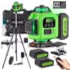YEVOLT Laser Level Green Beam 4-Plane 16-Line Self-leveling 360 3D Ground-Hugging Horizontal & Vertical Tile Measuring Tools
