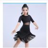 Women's Tassels Fringe Dance Pants Ballroom Latin Tango Salsa Practice Performance Dancing Costume Pants Blakc Blue Red