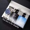 3pcs men's handsome fashion watch + perfume set, holiday gifts and birthday gifts