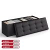SONGMICS 30 Inches Folding Storage Ottoman Bench, Storage Chest, Foot Rest Stool