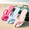 BASATU Men Summer Slippers Beach Sandals Flip Flop Printing Thick Soled Boys Girls Unisex Home Bath Shoe Large Size 46-47