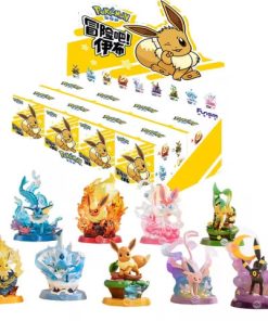Anime Pokemon Funism Original Adventure Eevee Family Suit Blind Box Jolteon Sylveon Action Figure Collection Model Kids Toy Gift