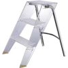 Household Solid Wood Folding Ladder Folding Chair Thickened Climbing Wooden Step Stool (Natural Wood Color)