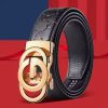 Fashionable Business Men's Belt Luxury Alloy Buckle Belt High Quality Material Leather Soft Belt Paired with Suit Pants and Jean