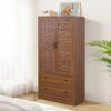 Simple Assembly Bamboo Wardrobe Standing Wardrobes Modern Household Storage Cabinets Bedroom Furniture Wardrobe Garment Rack