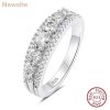 Newshe Luxury Moissanite Wedding Rings for Women Original 925 Sterling Silver Eternity Band Brilliant Engagement Ring Jewelry