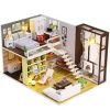 Miniature House Model Kit Handmade Assembly Wood Fabric Paper Parts Educational Toy Gift Kids Diy Project House Mini House
