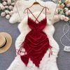 Y2K ins new European and American cross-border women's sexy halter halter waist A-line skirt dress