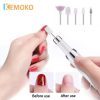 YIKOOLIN Portable Nail File Care Electric Nail Drill with 4 Speeds Cuticle Trimmer Battery Operated Manicure and Pedicure Tools