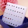 20 Pair/Set Women Girl Rhinestone Crystal Ear Stud Earrings Party Elegant Simple Daily Wear Earring Jewelry Gift 2.5 3 4 5mm