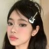 10 Pcs/Lot New Red Star Snap Clip for Girl Waterdrop Barrettes Black Hairpin Women Silver Hair Clip Accessories Kawaii BB Clip