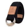 Canvas Belt for Men and Women In 20 Colors Casual Business Jeans Double Ring Buckle Belts Outdoor Woven Cinturon 105cm