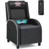 Ergonomic Office Chair Breathable With Bluetooth Speaker Footrest Lumbar Cushion 2-Point Massage Computer Gaming Racing Chair