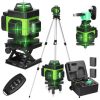 Huepar 703CG 12 Lines 3D Laser Level Self-Leveling Cross Line Green Level Adjust Bright Alignment Laser Tool with Li-ion Battery