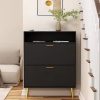 Tall Shoe Storage Cabinet with Acrylic Doors and LED Lights, 8-Tier Entryway Shoe Organizer Rack with Adjustable Shelves