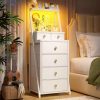 Dresser with 4 Drawers, Storage Tower, Organizer Unit, Fabric Dresser for Bedroom, Hallway, Entryway, Closets, Vintage Furniture