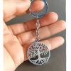 10pcs Vintage Tree of Life Keychain 304 Stainless Steel Key Chain For Bags Charm For Bag Body Kit Gift