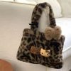 Sanrio Kawaii HelloKitty Plush Handbag Soft Stuffed Commuter Tote Portable Plush Bag Satchel Backpack Christmas Gift For Friends