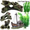 Fish Tank Decorations Vintage Roman Column Pillar Ruins Rocks Aquarium Landscape Fish Tank Rock Ruins Plants Decor Aquarium